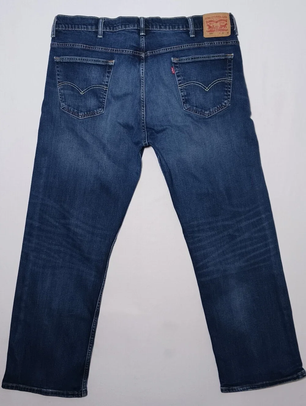 Levi's 569 Mens Loose Straight Fit Jeans 42X32 Dark Blue Wash Denim Stretch
